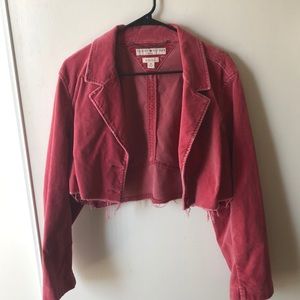 Pink, velvet, Tommy Hilfiger cropped jacket